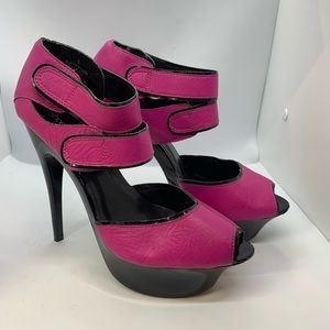 Shoedazzle double strap platform stilettoes